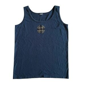 Vintage black Embroidered Tank Top